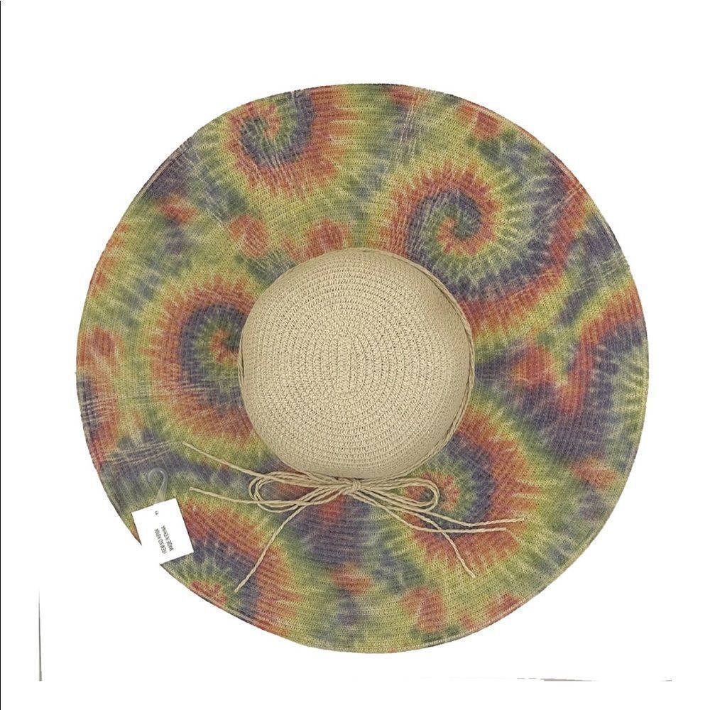 Tye Dye Print Summer Straw Hat